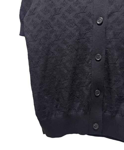 LOUIS VUITTON（ルイ ヴィトン）LOUIS VUITTON (ルイ ヴィトン) Monogram Short Sleeve Knit Cardigan/モノグラム 半袖ニットカーディガン/RW252WW SXX FTKC26 ブラック サイズ:S 未使用品の古着・服飾アイテム