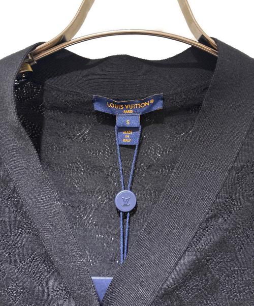 LOUIS VUITTON（ルイ ヴィトン）LOUIS VUITTON (ルイ ヴィトン) Monogram Short Sleeve Knit Cardigan/モノグラム 半袖ニットカーディガン/RW252WW SXX FTKC26 ブラック サイズ:S 未使用品の古着・服飾アイテム