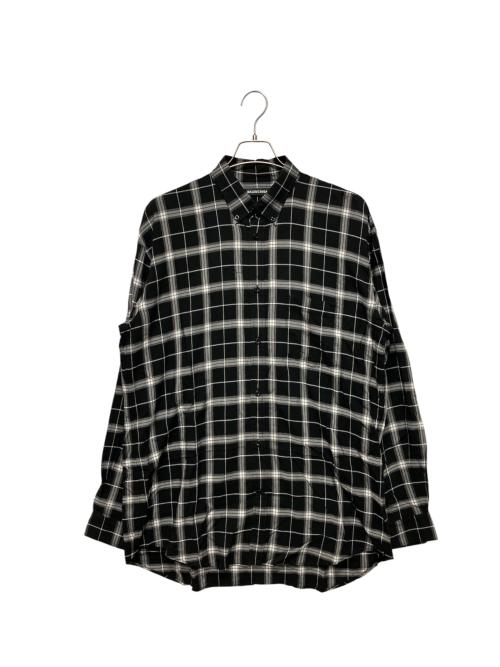 BALENCIAGA（バレンシアガ）BALENCIAGA (バレンシアガ) チェックシャツ ブラック サイズ:39の古着・服飾アイテム