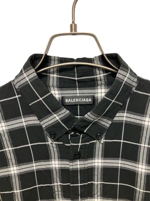 BALENCIAGA（バレンシアガ）BALENCIAGA (バレンシアガ) チェックシャツ ブラック サイズ:39の古着・服飾アイテム