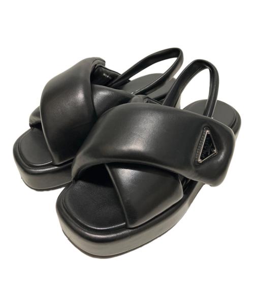 PRADA（プラダ）PRADA (プラダ) パデッドナッパレザーサンダル ブラック サイズ:36の古着・服飾アイテム