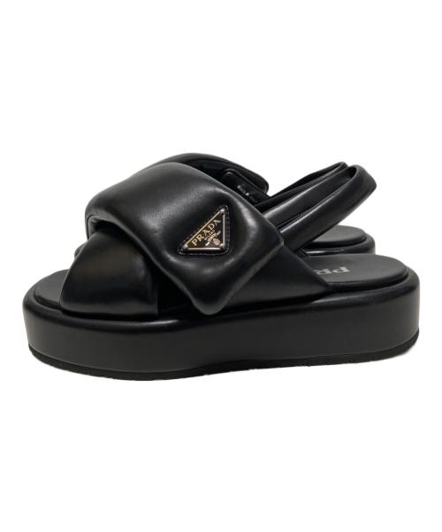 PRADA（プラダ）PRADA (プラダ) パデッドナッパレザーサンダル ブラック サイズ:36の古着・服飾アイテム