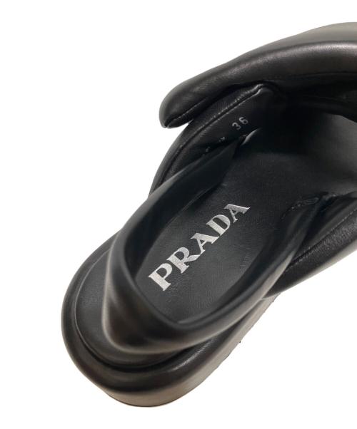 PRADA（プラダ）PRADA (プラダ) パデッドナッパレザーサンダル ブラック サイズ:36の古着・服飾アイテム