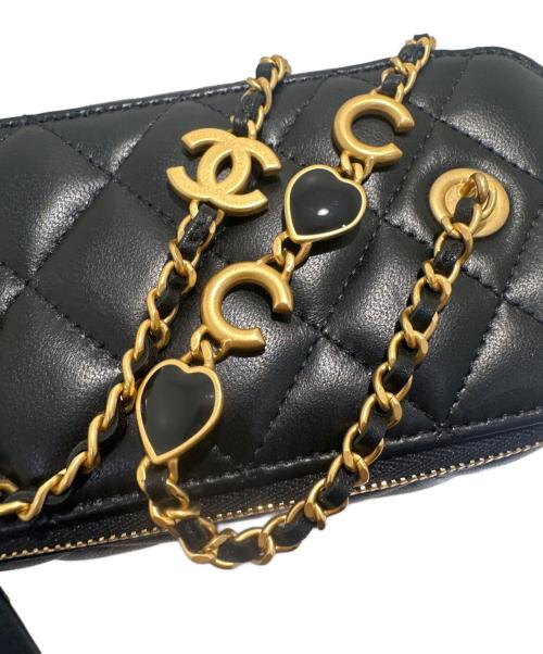 CHANEL（シャネル）CHANEL (シャネル) バニティショルダーバッグ/マトラッセチェーンショルダーバッグ ブラックの古着・服飾アイテム