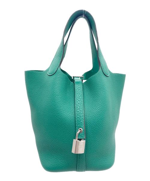 HERMES（エルメス）HERMES (エルメス) ピコタンロックPM/トリヨンクレマンス/グリーン/シルバー金具/□Z刻印(2021年製) グリーン サイズ:PMの古着・服飾アイテム