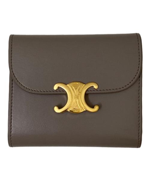CELINE（セリーヌ）CELINE (セリーヌ) スモールフラップウォレット グレーの古着・服飾アイテム
