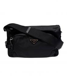 PRADA（プラダ）の古着「ミディアム Re-Nylon xサフィアーノレザー ショルダーバッグ」｜ブラック