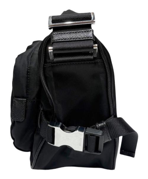 PRADA（プラダ）PRADA (プラダ) ミディアム Re-Nylon xサフィアーノレザー ショルダーバッグ ブラックの古着・服飾アイテム