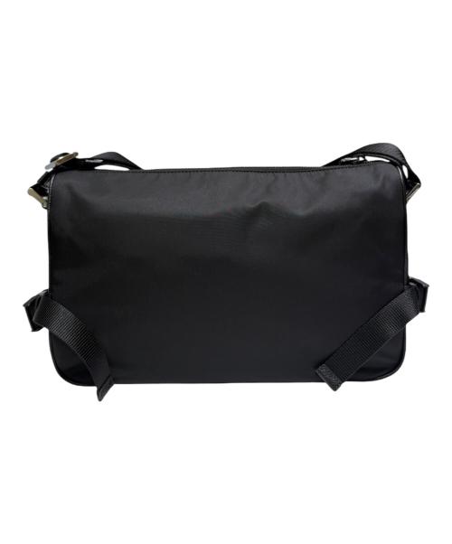 PRADA（プラダ）PRADA (プラダ) ミディアム Re-Nylon xサフィアーノレザー ショルダーバッグ ブラックの古着・服飾アイテム