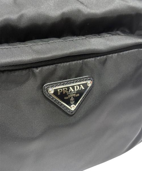 PRADA（プラダ）PRADA (プラダ) ミディアム Re-Nylon xサフィアーノレザー ショルダーバッグ ブラックの古着・服飾アイテム
