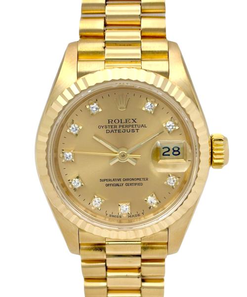 ROLEX（ロレックス）ROLEX (ロレックス) Lady-Datejust レディ デイトジャスト Ref.69178G 26mm シャンパン文字盤 10Pダイヤモンド シャンパン文字盤 サイズ:26mm/15cmの古着・服飾アイテム