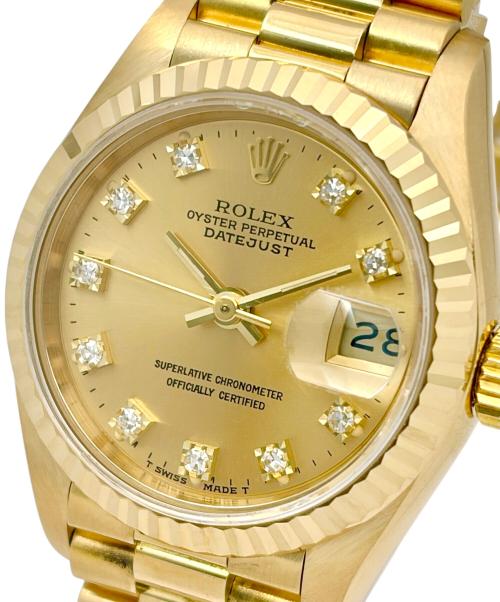 ROLEX（ロレックス）ROLEX (ロレックス) Lady-Datejust レディ デイトジャスト Ref.69178G 26mm シャンパン文字盤 10Pダイヤモンド シャンパン文字盤 サイズ:26mm/15cmの古着・服飾アイテム