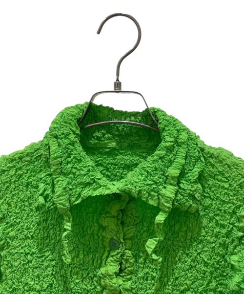 me ISSEY MIYAKE（ミーイッセイ ミヤケ）me ISSEY MIYAKE (ミーイッセイ ミヤケ) 長袖ブラウス ライムグリーン サイズ:-の古着・服飾アイテム