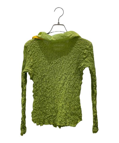 me ISSEY MIYAKE（ミーイッセイ ミヤケ）me ISSEY MIYAKE (ミーイッセイ ミヤケ) 長袖ブラウス ライトグリーン サイズ:Freeの古着・服飾アイテム