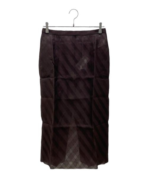 AURALEE（オーラリー）AURALEE (オーラリー) SHEER SILK COTTON CUT JACQUARD PENCIL SKIRT ブラウン サイズ:1 未使用品の古着・服飾アイテム
