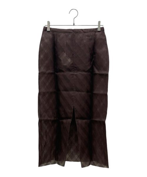 AURALEE（オーラリー）AURALEE (オーラリー) SHEER SILK COTTON CUT JACQUARD PENCIL SKIRT ブラウン サイズ:1 未使用品の古着・服飾アイテム