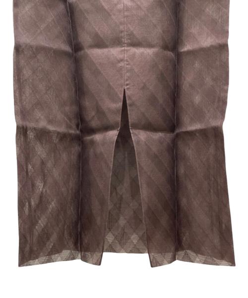 AURALEE（オーラリー）AURALEE (オーラリー) SHEER SILK COTTON CUT JACQUARD PENCIL SKIRT ブラウン サイズ:1 未使用品の古着・服飾アイテム