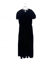 CECILIE BAHNSEN（セシリーバンセン）の古着「Velours Dress ベロアドレス」｜ブラック