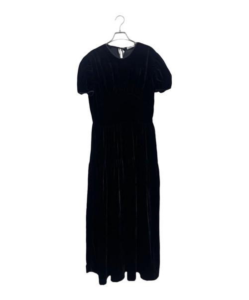 CECILIE BAHNSEN（セシリーバンセン）CECILIE BAHNSEN (セシリーバンセン) Velours Dress ベロアドレス ブラック サイズ:10の古着・服飾アイテム