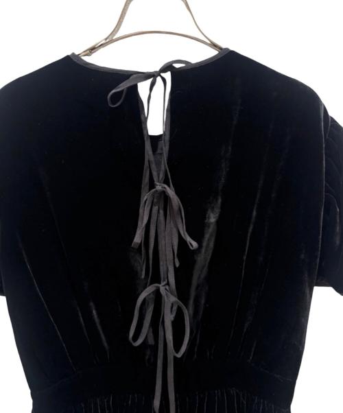 CECILIE BAHNSEN（セシリーバンセン）CECILIE BAHNSEN (セシリーバンセン) Velours Dress ベロアドレス ブラック サイズ:10の古着・服飾アイテム