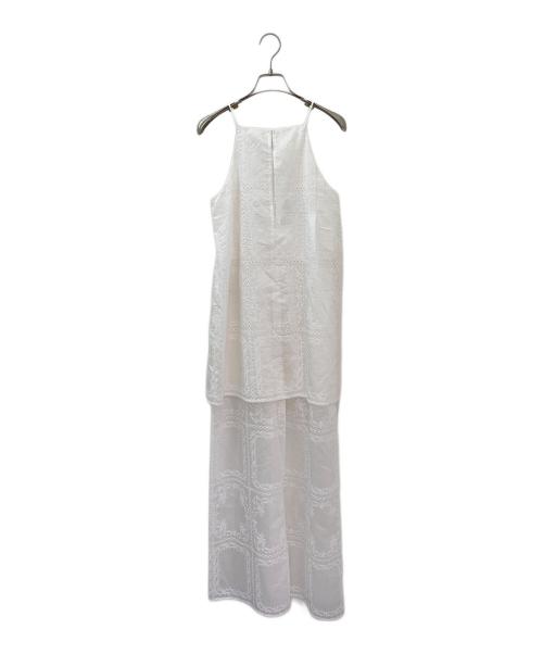 CLANE（クラネ）CLANE (クラネ) EMBROIDERY LACE CAMI ALL IN ONE ホワイト サイズ:2の古着・服飾アイテム