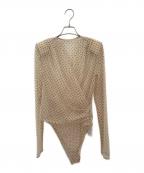 CLANEクラネ）の古着「SHEER DRAPE BODYSUITS」｜ベージュ