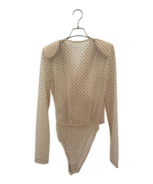 CLANE（クラネ）CLANE (クラネ) SHEER DRAPE BODYSUITS ベージュ サイズ:2の古着・服飾アイテム