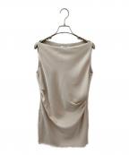 CLANEクラネ）の古着「SATIN DRAPE TOPS」｜ベージュ