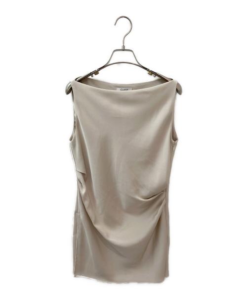 CLANE（クラネ）CLANE (クラネ) SATIN DRAPE TOPS ベージュ サイズ:2の古着・服飾アイテム