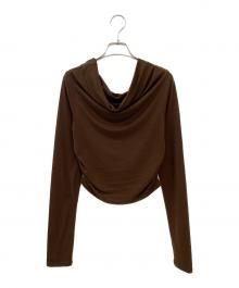 CLANE（クラネ）の古着「DRAPED OFF SHOULDER SOFT CUT TOPS」｜ブラウン