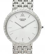 SEIKOセイコー）の古着「CREDOR クレドール Ref.8J81-6A60-D 31.5mm シルバー文字盤」｜シルバー