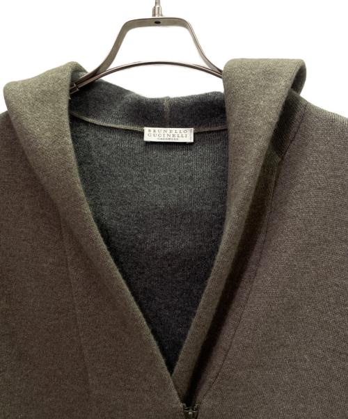 BRUNELLO CUCINELLI（ブルネロクチネリ）BRUNELLO CUCINELLI (ブルネロクチネリ) カシミヤフーデッドカーディガン チャコールグレー サイズ:XSの古着・服飾アイテム
