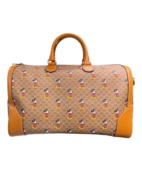 GUCCI（グッチ）GUCCI (グッチ) DISNEY (ディズニー) 2wayボストンバッグ ブラウンの古着・服飾アイテム