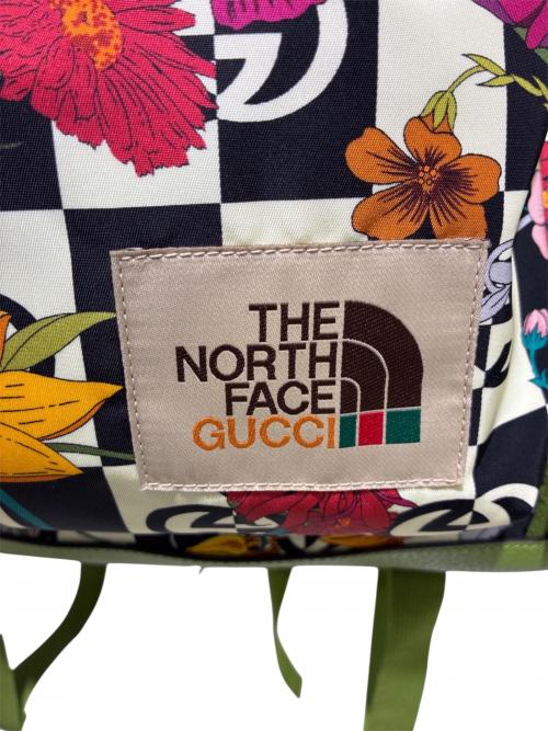 GUCCI（グッチ）GUCCI (グッチ) THE NORTH FACE (ザ ノース フェイス) GG総柄バックパック/コラボバックパック 緑・マルチカラー サイズ:-の古着・服飾アイテム