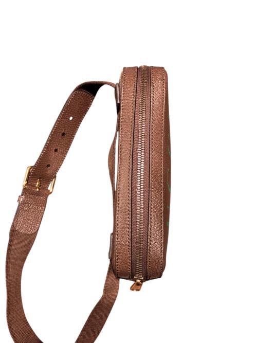 GUCCI（グッチ）GUCCI (グッチ) 100周年記念 ロゴウエストバッグ ブラウンの古着・服飾アイテム