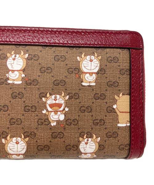 GUCCI（グッチ）GUCCI (グッチ) ドラえもん (ドラエモン) GUCCI×ドラえもん ラウンドファスナー長財布 レッド サイズ:-の古着・服飾アイテム
