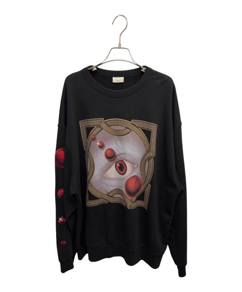 DRIES VAN NOTEN（ドリスヴァンノッテン）DRIES VAN NOTEN (ドリスヴァンノッテン) グラフィックプリントスウェット ブラック サイズ:Mの古着・服飾アイテム