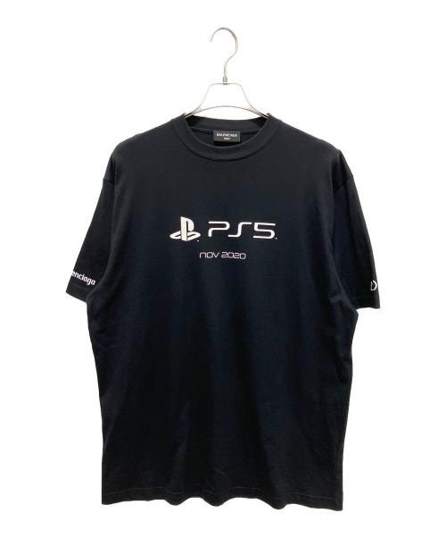 BALENCIAGA（バレンシアガ）BALENCIAGA (バレンシアガ) PS5 21AW Multi-Logo Print Oversized T-Shirt マルチロゴプリント オーバーサイズT/651795 TKVF3 ブラック サイズ:XXSの古着・服飾アイテム