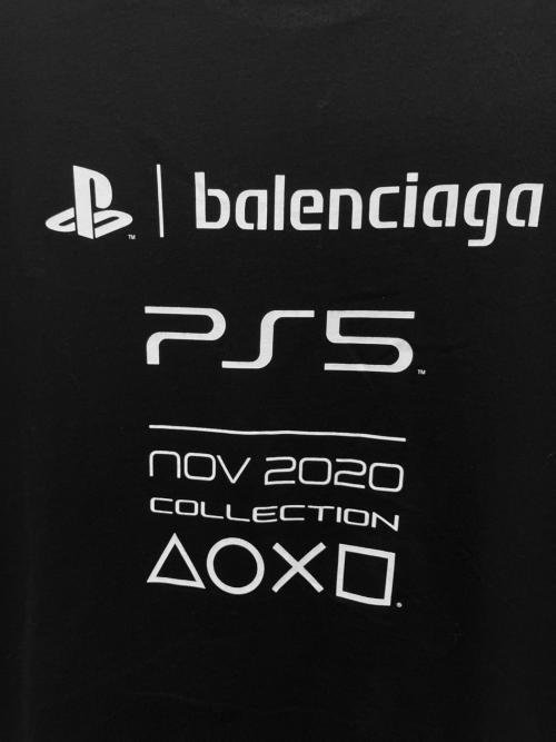 BALENCIAGA（バレンシアガ）BALENCIAGA (バレンシアガ) PS5 21AW Multi-Logo Print Oversized T-Shirt マルチロゴプリント オーバーサイズT/651795 TKVF3 ブラック サイズ:XXSの古着・服飾アイテム