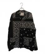 sacai×reyn spoonerサカイ×レイン スプナー）の古着「Archive Print Mix Shirt」｜ブラック