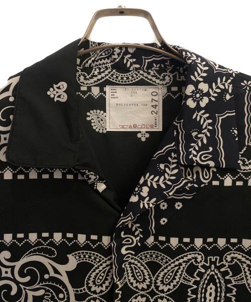 sacai（サカイ）sacai (サカイ) reyn spooner (レイン スプナー) Archive Print Mix Shirt ブラック サイズ:3の古着・服飾アイテム
