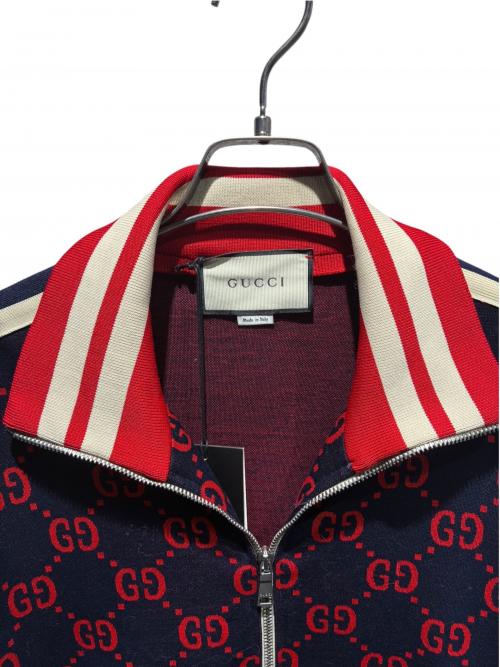 GUCCI（グッチ）GUCCI (グッチ) GGジャガードコットンジャケット/GG Jacquard Cotton Jacket ネイビー サイズ:XLの古着・服飾アイテム