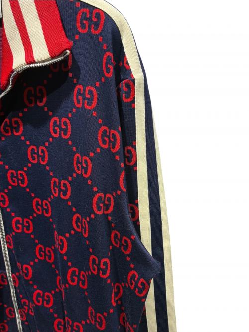 GUCCI（グッチ）GUCCI (グッチ) GGジャガードコットンジャケット/GG Jacquard Cotton Jacket ネイビー サイズ:XLの古着・服飾アイテム