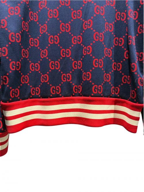 GUCCI（グッチ）GUCCI (グッチ) GGジャガードコットンジャケット/GG Jacquard Cotton Jacket ネイビー サイズ:XLの古着・服飾アイテム