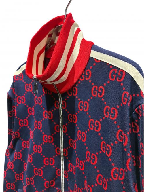 GUCCI（グッチ）GUCCI (グッチ) GGジャガードコットンジャケット/GG Jacquard Cotton Jacket ネイビー サイズ:XLの古着・服飾アイテム
