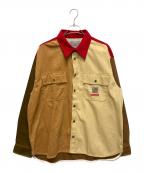 MARNI×CarHarttマルニ×カーハート）の古着「WIP Bio Cotton Colur-Block Over shirt」｜ベージュ