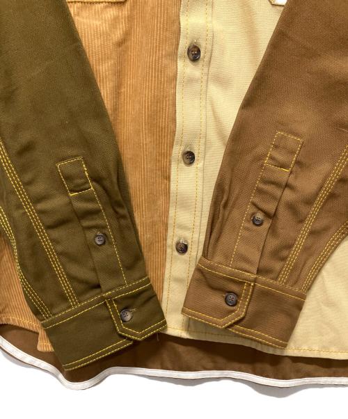 MARNI（マルニ）MARNI (マルニ) CarHartt (カーハート) WIP Bio Cotton Colur-Block Over shirt ベージュ サイズ:XLの古着・服飾アイテム