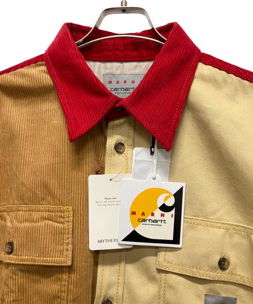 MARNI（マルニ）MARNI (マルニ) CarHartt (カーハート) WIP Bio Cotton Colur-Block Over shirt ベージュ サイズ:XLの古着・服飾アイテム