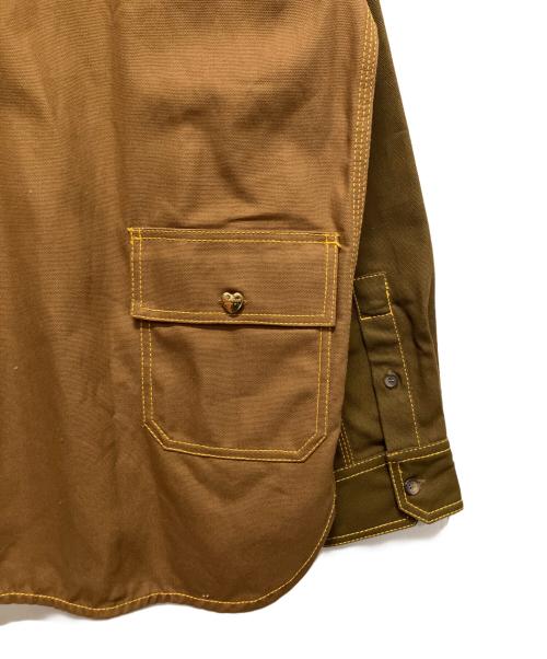 MARNI（マルニ）MARNI (マルニ) CarHartt (カーハート) WIP Bio Cotton Colur-Block Over shirt ベージュ サイズ:XLの古着・服飾アイテム