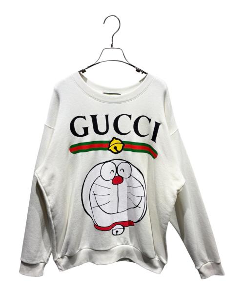 GUCCI（グッチ）GUCCI (グッチ) ドラえもん (ドラエモン) DORAEMON×GUCCI　シェリーラインオーバースウェットシャツ ホワイト サイズ:SIZE Mの古着・服飾アイテム